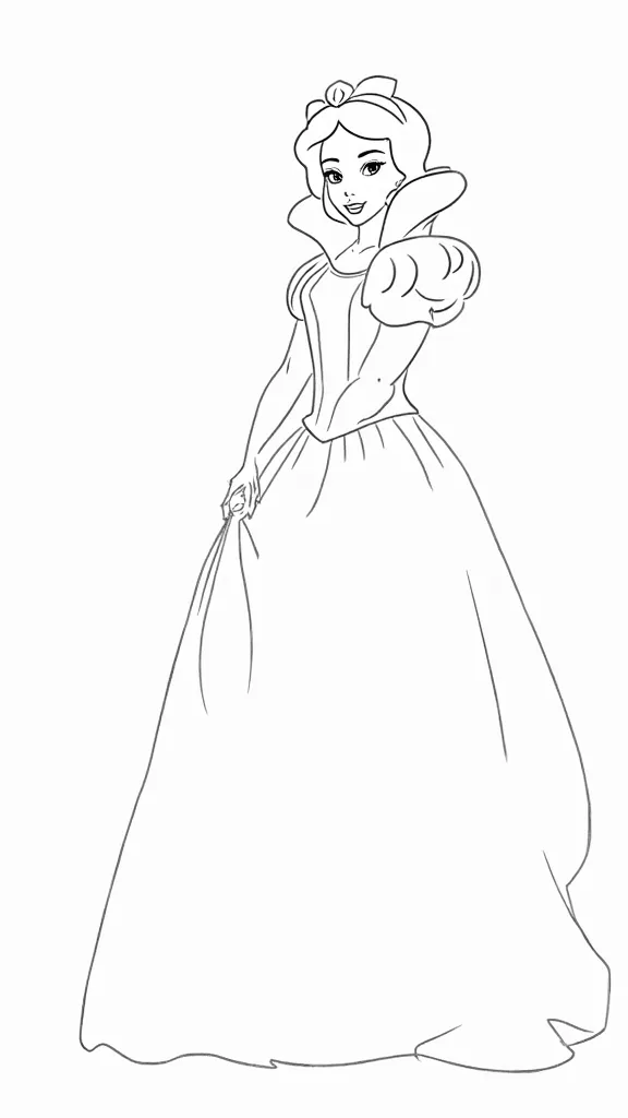 snow white princess coloring pages